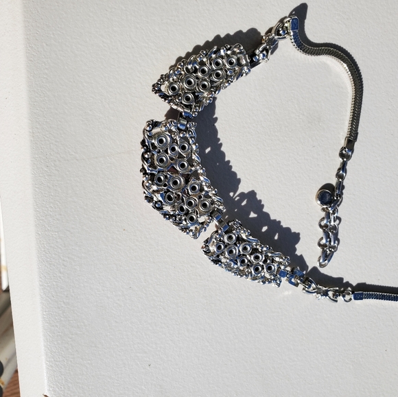 Vintage Barclay Signed Rhinestone Choker Necklace; purple and pink stones - Picture 3 of 7